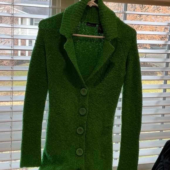 Moda International Sweaters - Moda Green Fuzzy Sweater